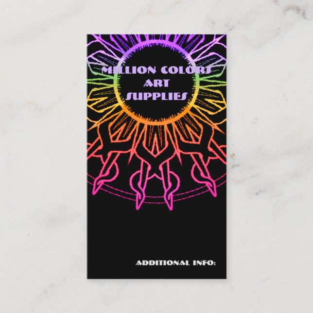 Rainbow Tribal Sun Business Card 2 Visitenkarte (Vorderseite)