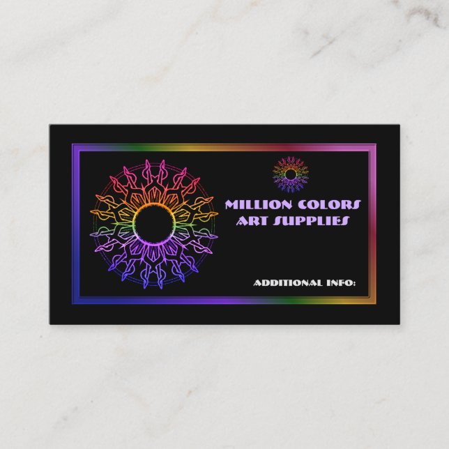 Rainbow Tribal Sun Business Card 3 Visitenkarte (Vorderseite)