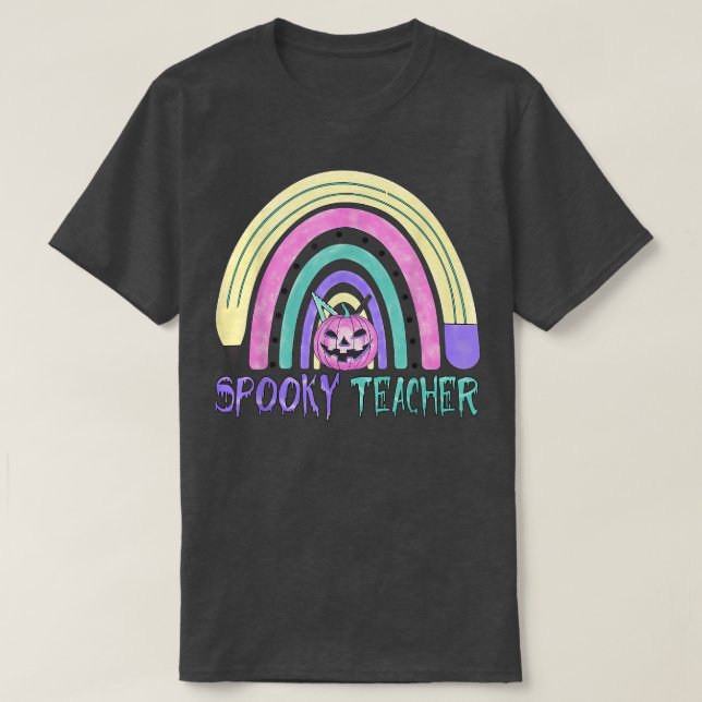 Rainbow Trick oder Teach Funny Halloween Kostüm fü T-Shirt (Design vorne)