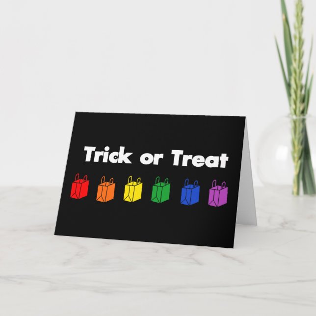 Rainbow Trick oder Treat Karte (Vorderseite)