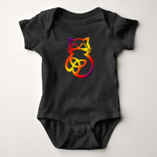 Rainbow Trinity Knot Celtic Cat Baby One Piece Strampler