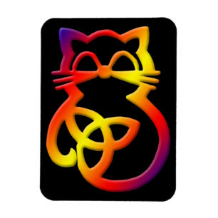 Rainbow Trinity Knot Celtic Cat Magnet