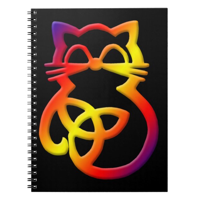 Rainbow Trinity Knot Celtic Cat Notebook Notizblock (Vorderseite)