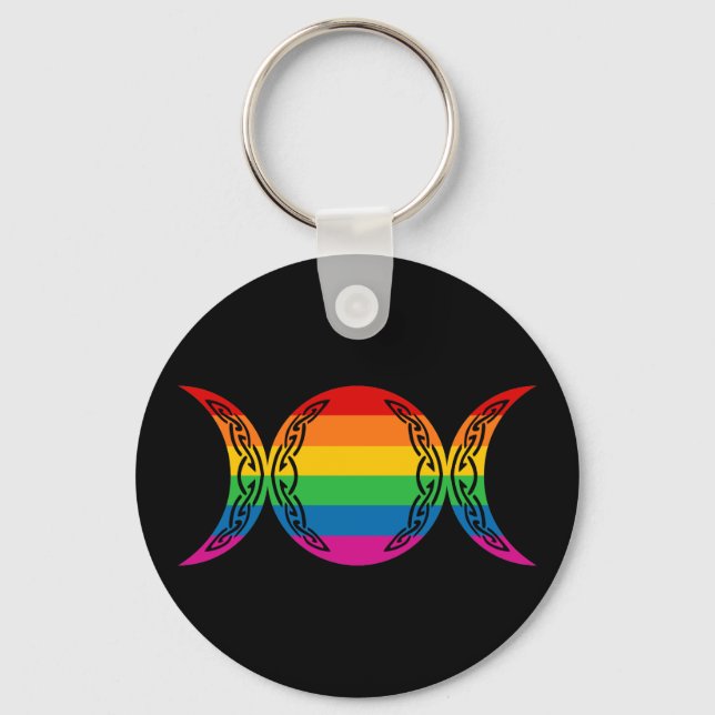 Rainbow Triple Goddess Symbol Schlüsselanhänger (Vorderseite)