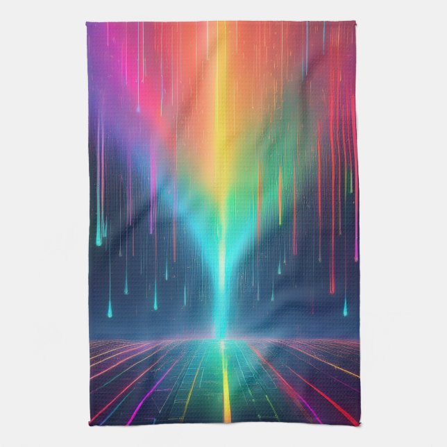 Rainbow Tropfen Trip Geschirrtuch (Vertikal)