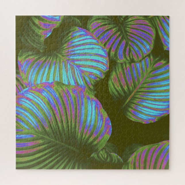 Rainbow Tropical Blätter Jigsaw Puzzle (Vertikal)