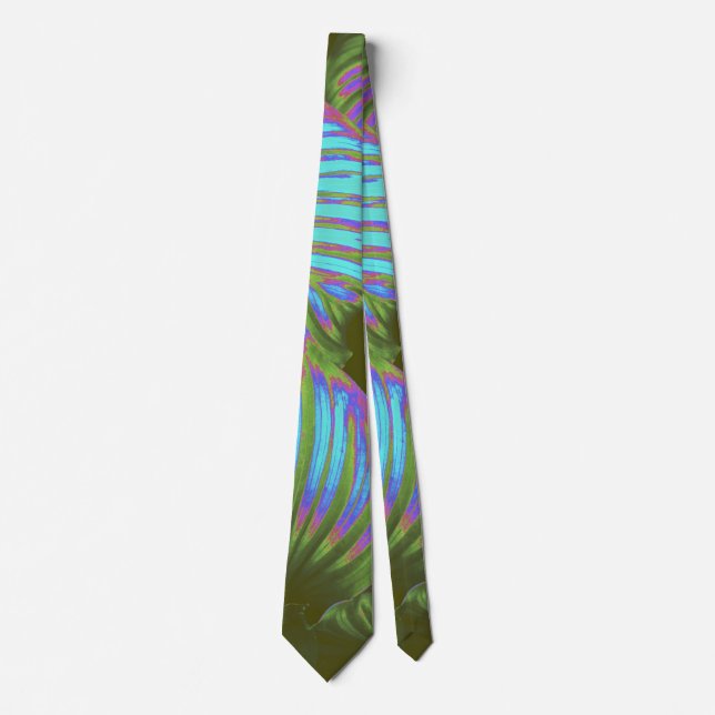 Rainbow Tropical Blätter Neck Tie Krawatte (Vorderseite)