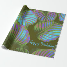Rainbow Tropical Blätter Wrapping Paper
