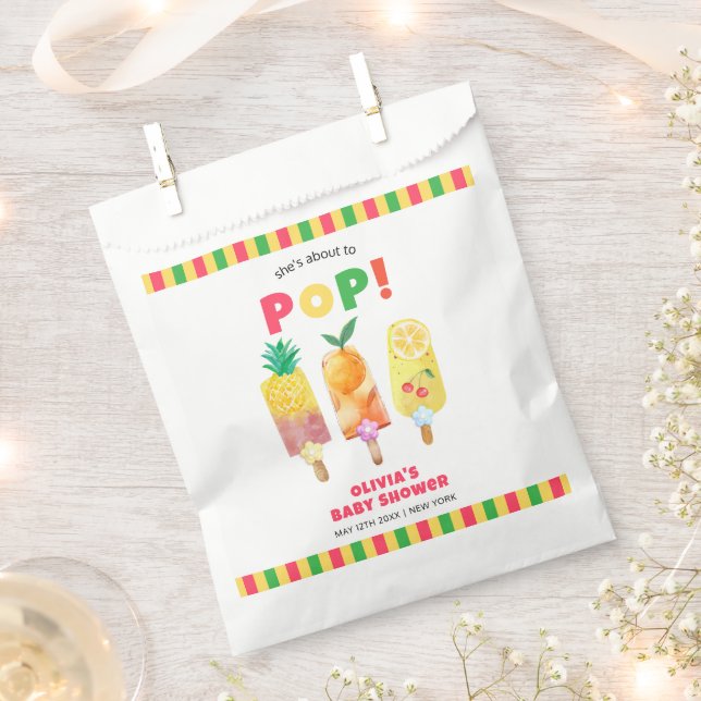 Rainbow Tropical Fruchtseis Creme Pop Babydusche Geschenktütchen (Ausgeschnitten)