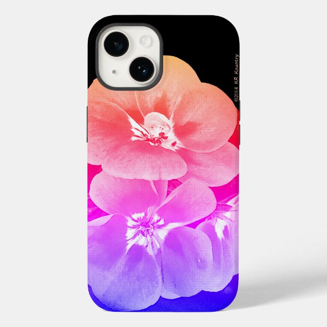 Rainbow Tropical Stylisierte Blume Case-Mate iPhone Hülle (Rückseite)