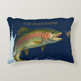 Rainbow Trout Art - Custom Lake House Deco Dekokissen