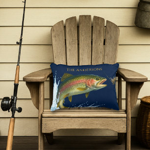 Rainbow Trout Art - Custom Lake House Deco Dekokissen