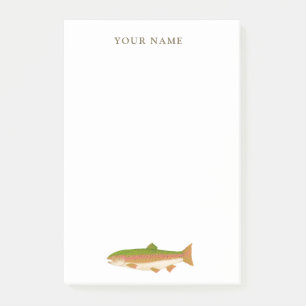 Rainbow Trout Art Fisherman Post-it Klebezettel