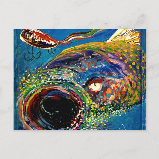 Rainbow Trout Art Postkarte (Vorderseite)
