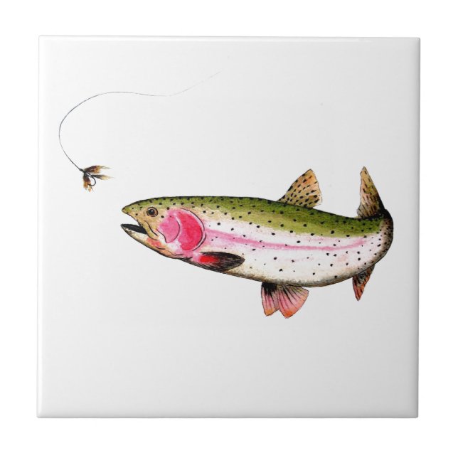 Rainbow Trout Fly Fishing Fliese (Vorderseite)