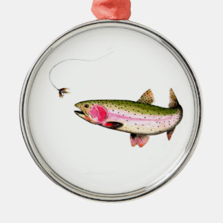 Rainbow Trout Fly Fishing Ornament Aus Metall