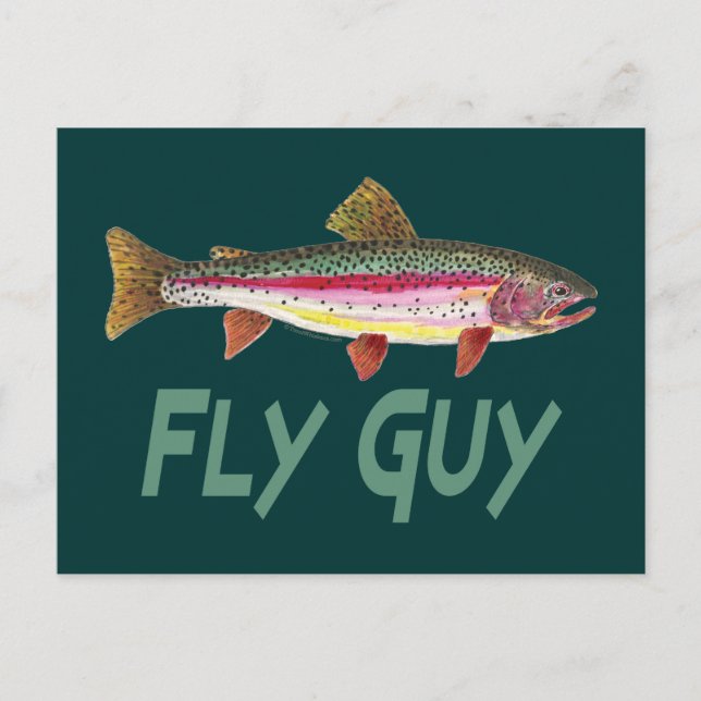 Rainbow Trout Fly FIshing Postkarte (Vorderseite)