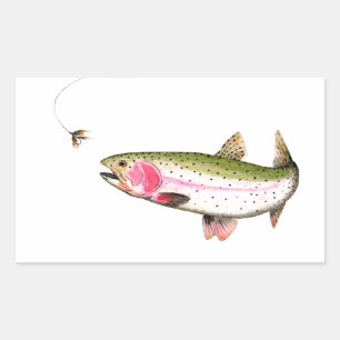 Rainbow Trout Fly Fishing Rechteckiger Aufkleber