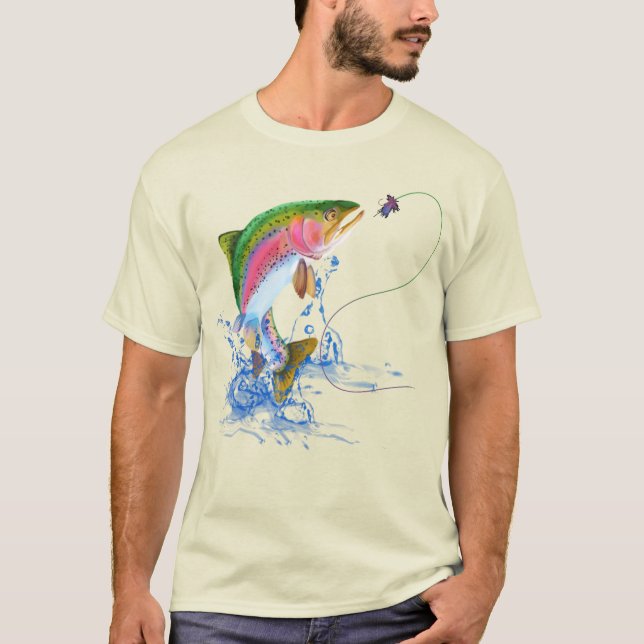 Rainbow Trout Fly Fishing T-Shirt (Vorderseite)