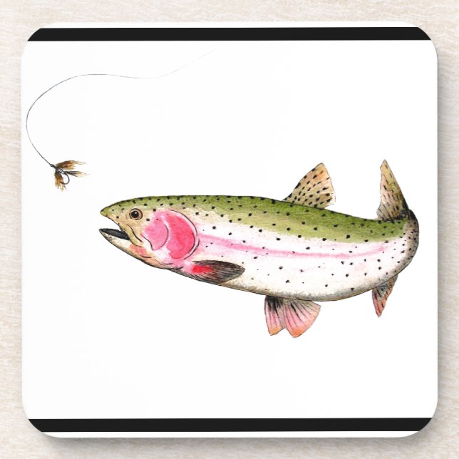 Rainbow Trout Fly Fishing Untersetzer (Vorderseite)