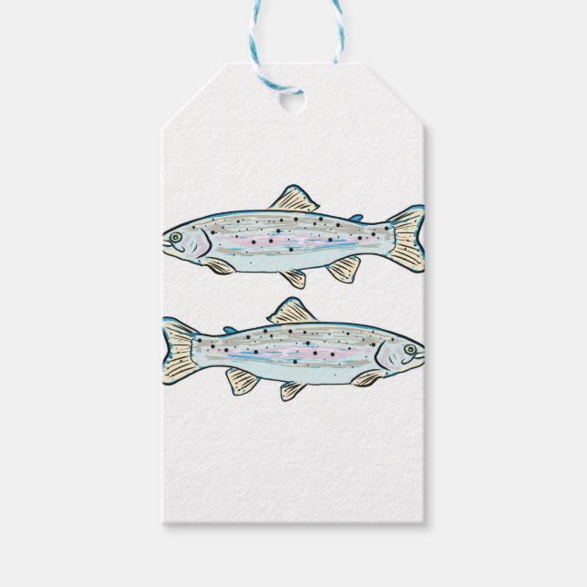 Rainbow Trout Sketch Geschenkanhänger (Vorderseite)