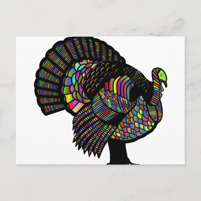 Rainbow Turkey Feiertagspostkarte (Vorderseite)