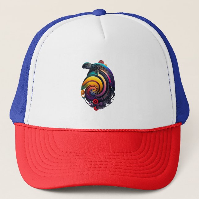 Rainbow Turtle Truckerkappe (Vorderseite)