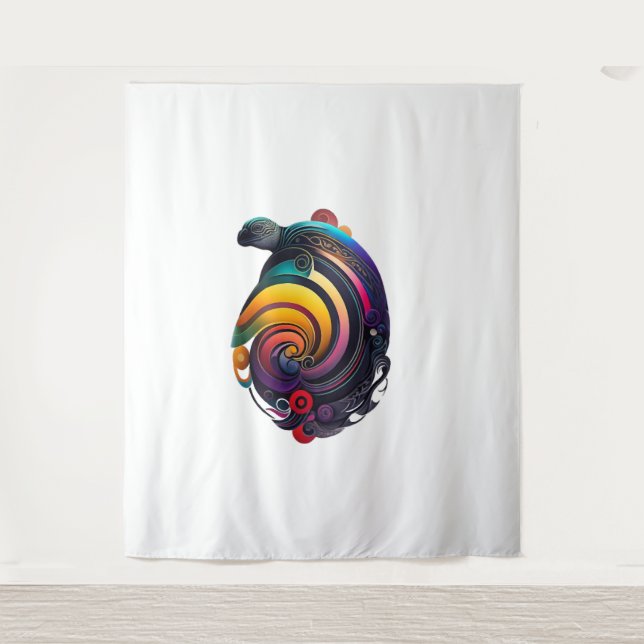 Rainbow Turtle Wandteppich (Vorderseite)