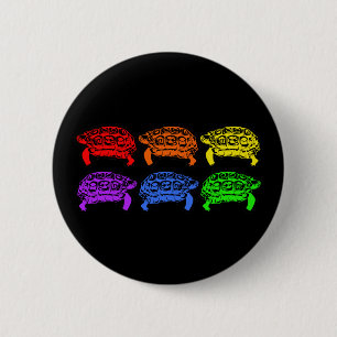 Rainbow Turtles Button