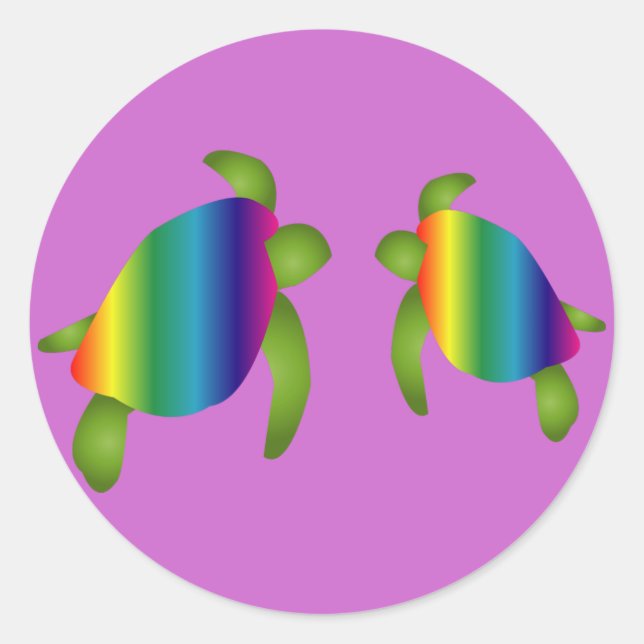 Rainbow Turtles Sticker (Vorderseite)