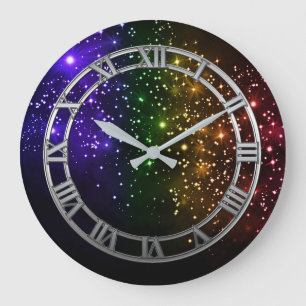 Rainbow Twilight Round Wall Clock Große Wanduhr