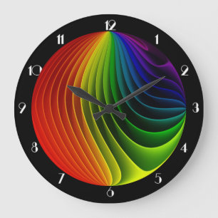 Rainbow Twist Round Wall Clock Große Wanduhr