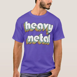 Rainbow-Typografie für schwere Metalle im verblass T-Shirt