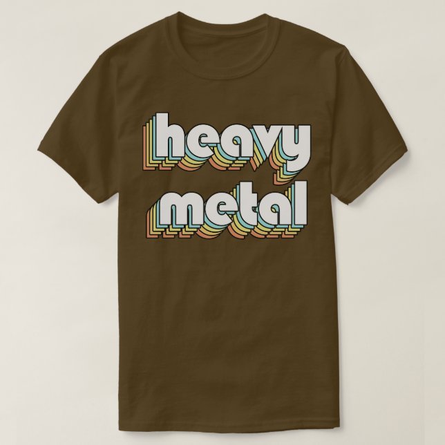 Rainbow-Typografie für schwere Metalle im verblass T-Shirt (Design vorne)