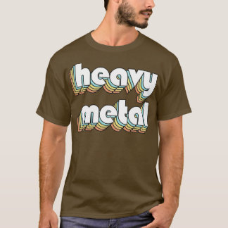 Rainbow-Typografie für schwere Metalle im verblass T-Shirt