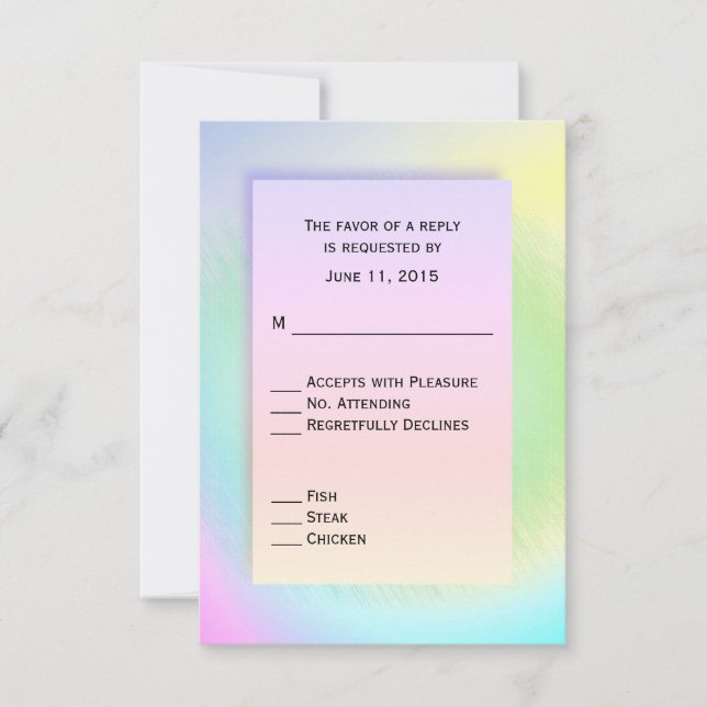 Rainbow UAWG with Entree Choice RSVP Karte (Vorderseite)