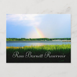 Rainbow über dem Ross Barnett Reservoir Postkarte