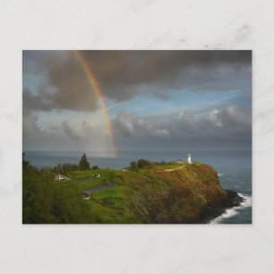Rainbow über Leuchtturm auf der Postkarte Kauai