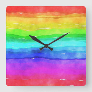 Rainbow-Uhr Quadratische Wanduhr