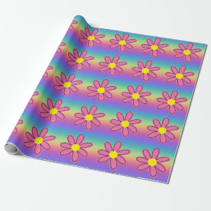 Rainbow und Blume Geschenkpapier