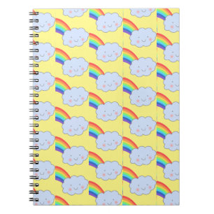 Rainbow und Cloud Niedlich Modern Pattern Notebook Notizblock
