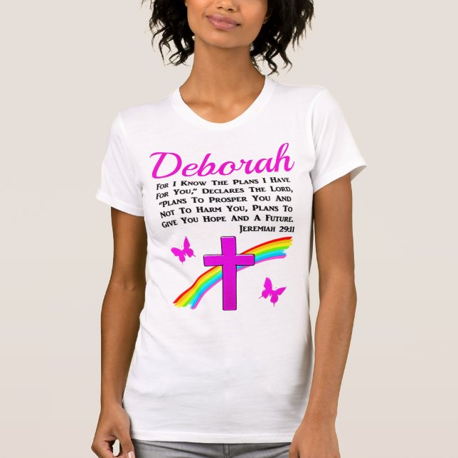 RAINBOW UND CROSS JEREMIAH 29:11 PERSONALISIERT T-Shirt (Vorderseite)
