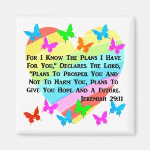 RAINBOW UND HERZEN JEREMIAH 29:11 MAGNET
