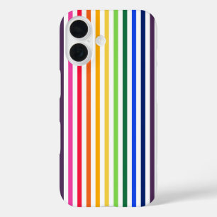 Rainbow und weiße Streifen Case-Mate iPhone Gehäus 16 Hülle