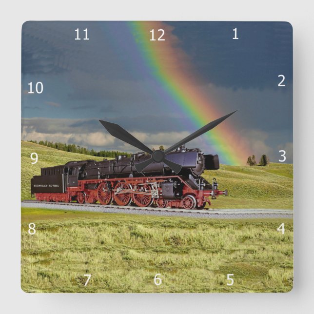 RAINBOW UND ZUFAHRT* QUADRATISCHE WANDUHR (Vorderseite)