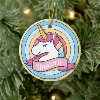 Rainbow Unicorcles Keramik Ornament