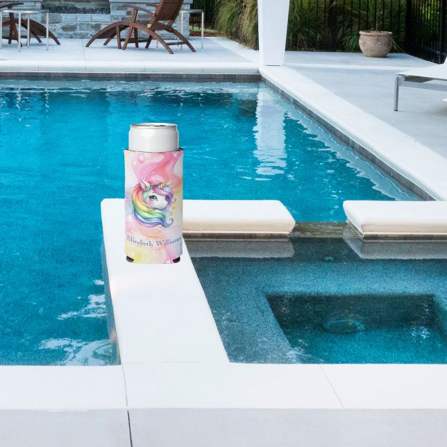 Rainbow Unicordesign mit Individuelle Name Selters Dosenkühler (Von Creator hochgeladen)