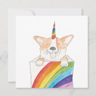 Rainbow Unicorgi Flachkarte Karte