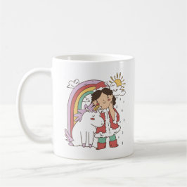 RAINBOW UNICORN AND CHRISTMAS GIRL KAFFEETASSE