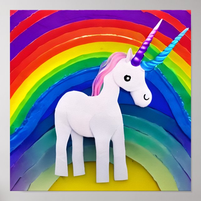 Rainbow Unicorn Art Poster (Vorne)